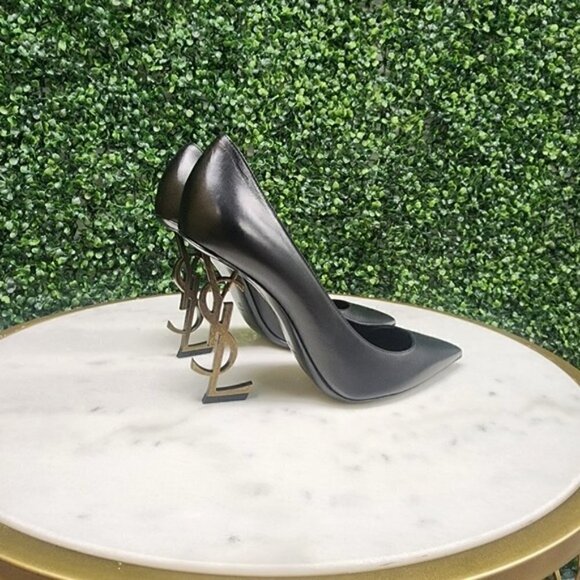 YSL Saint Laurent OPYUM PUMPS LEATHER 110 Heel Gold Rare - Picture 10 of 12